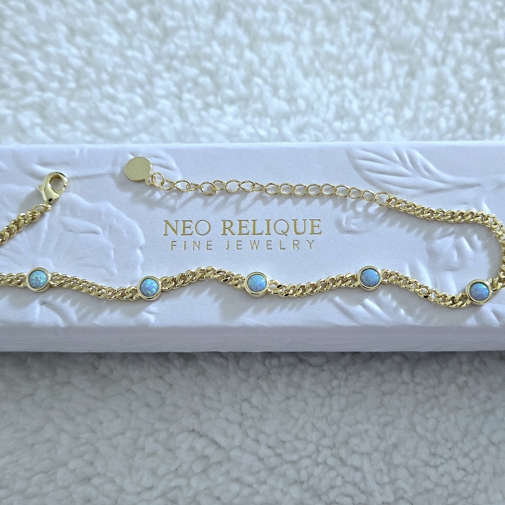 Neo Relique Light Blue🩵 Kyocera Opal Anklet🦶 - NIB - Picture 14 of 15